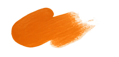 Poster - Smear of orange paint with visible brushstrokes on a transparent background