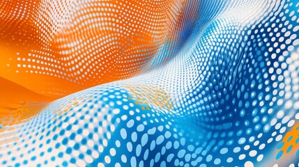 Aufkleber - Abstract wave of orange and blue dots.