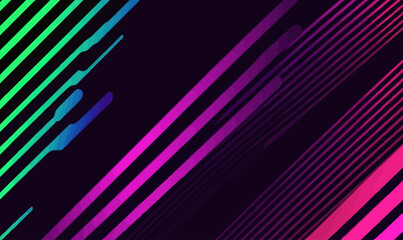 Poster - Vibrant Neon Gradient Striped Background for Chat Technology Designs