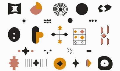 Poster - Abstract Geometric Brutalist Vector Set with Modern Minimalist Swiss Style Design