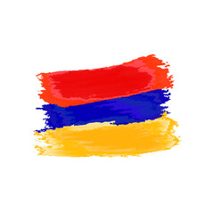 Leinwandbilder - Armenian flag in grunge style. National flag of Armenia. Vector illustration.