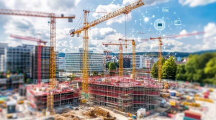 Poster - Construction blueprint with embedded NFC chips for digital version access