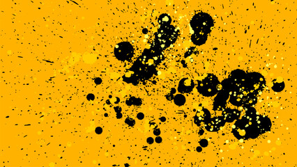 Poster - yellow background with black and yellow drops scattered about.