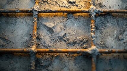 Poster - Detailed view of concrete curing process with coverings and moisture retention materials