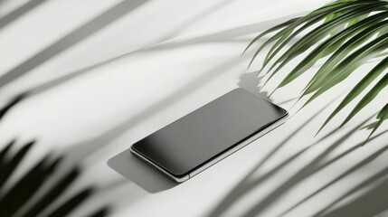 Poster - Sleek modern smartphone on a clean surface with soft lighting showcasing minimalist design elegance