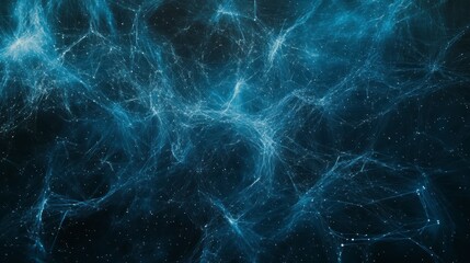 Leinwandbilder - Abstract blue energy background with glowing particles and lines.