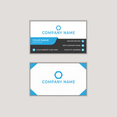 Blue color modern and minimalist business card design template