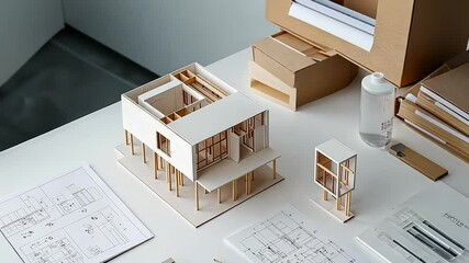 Poster - Architectural Design and Planning Sketch With Model Presentation Generative AI