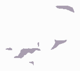 Poster - British Virgin Islands dotted map. Digital style map of the country on white background. British Virgin Islands shape with square dots. Colored dots style. Small size squares.