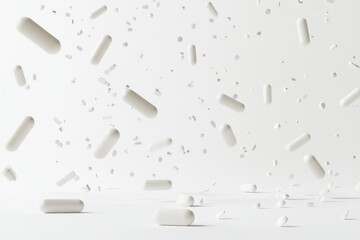 Poster - abstract white capsules