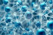 © Ketsaratchaya - Abstract Representation of Molecular Structures with Blue Spheres and Interconnected Networks for Science and Technology Illustrations