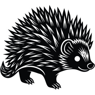 Adobe IllustratorNorth American Porcupine Vector Silhouette, Porcupine Illustration, Porcupine Art Hand Drawn Line Art, Hedgehog in White Background Artwork