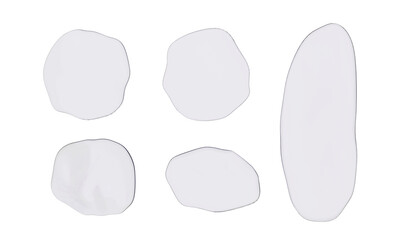 Fototapete - Set of transparent glass liquid blob shapes on transparent background. Abstract 3D liquid forms with a glossy glass texture. Style glassmorphism.