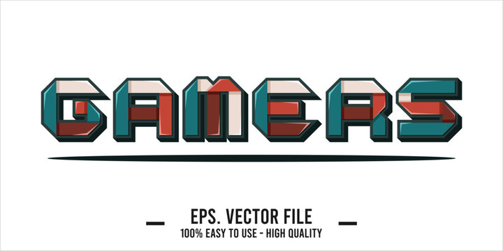 typography GAMERS word art illustration, editable text effect