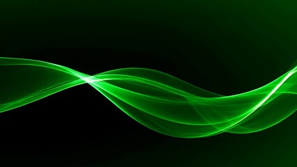 Poster - Abstract green wave flowing animation against a dark background