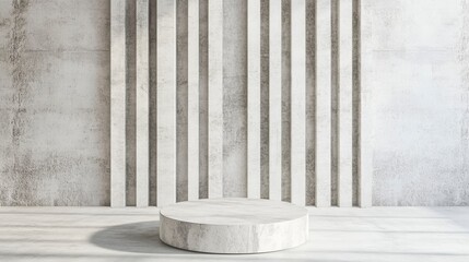 Poster - Minimalist round platform on concrete background.