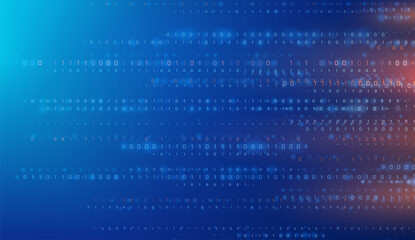 Wall Mural - binary code patterns form an abstract software backdrop visualizing digital data technology in a str