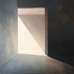 Poster - Interior Space Painting with Light and Shadow Creating an Architectural Illusion