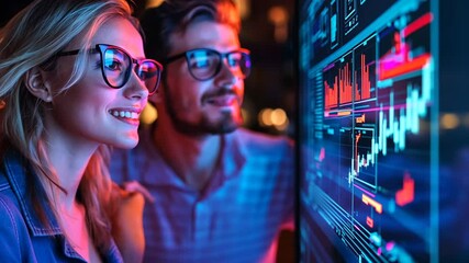 Poster - collaborative discussion between developer and statistician at night generative ai