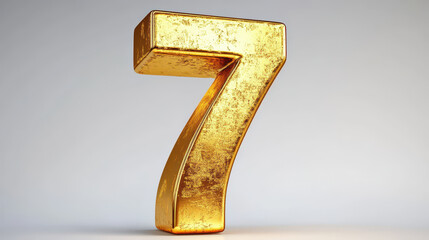 Poster - Luxurious 3D Golden Number 7 Isolated for Elegant Design Projects