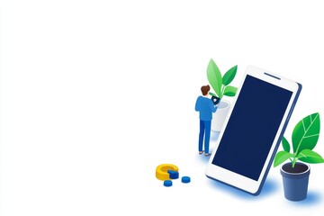Poster - Mobile App Development Guide: A Step-by-Step Approach - Develop a simple mobile app. Learn mobile design, UI/UX, coding, and deployment. Five key concepts: planning, designing, coding, testing
