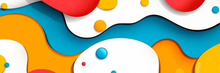 Poster - Retro 70s Abstract Background Illustration - Vibrant, playful, dynamic, layered, colorful. Symbolizing energy, creativity, joy, freedom, and optimism