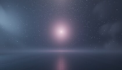 Poster - Celestial phenomenon observed over tranquil waters ethereal glow digital art night sky atmospheric view cosmic beauty