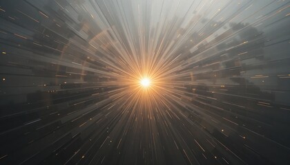Poster - Dynamic light burst phenomenon cosmic space digital art abstract environment close-up viewpoint visual exploration