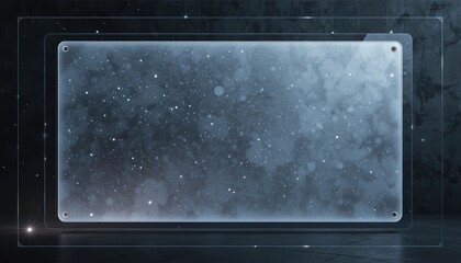 Poster - Dynamic light effects on a frosted glass frame artistic studio visual art dark background close-up view creative design concept