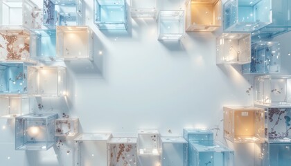 Poster - Dynamic abstract shapes and textures in a contemporary digital art environment top-down view futuristic theme
