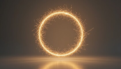 Poster - Dynamic sparkling circle animation studio setting digital art modern environment close-up view creative concept for visual impact