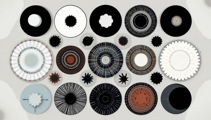 Poster - Artistic exploration of geometric patterns in a modern design studio digital artwork creative environment overhead view abstract concept