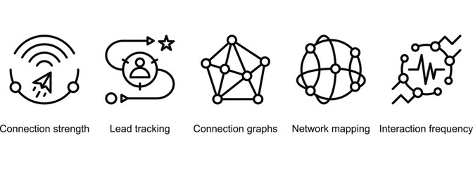 Relation Data banner web icon vector illustration of Connection strength, Lead tracking, Connection graphs, Network mapping, Interaction frequency