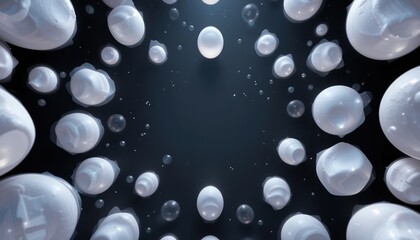 Poster - Dynamic floating bubbles abstract space digital art modern aesthetics eye-level perspective conceptual visualization for creative projects