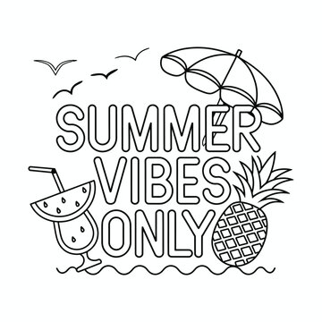 Hand drawn Summer Lettering Design.