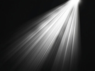 Poster - White light effect, a white beam of rays on a black background, vector illustration with a clipping path.