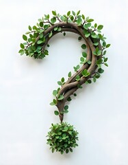 Leinwandbilder - A question mark crafted from intertwined branches and lush green leave