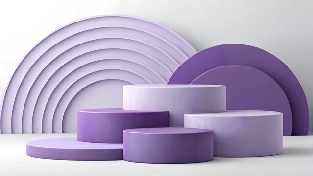 Abstract blurred design with geometric shapes - Trendy Purple Gradient
