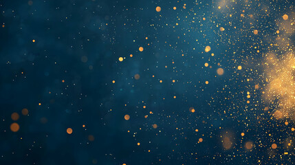 Poster - Elegant Background with Gold and White Dots on Deep Blue Texture