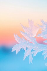 Poster - frozen car windshield with delicate frost patterns illuminated by soft glow of sunrise