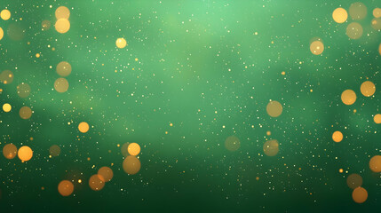 Poster - Green Background with Small Gold Dots and Sparkling Effects