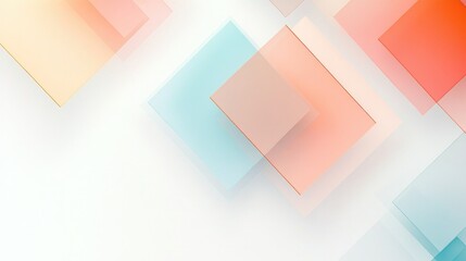 Poster - abstract geometric pattern with colorful overlapping squares on white background