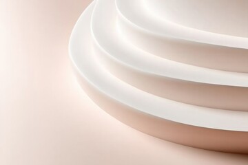 Poster - capture close-up of minimalist 3d geometric texture with subtle curves and sleek patterns on clean m