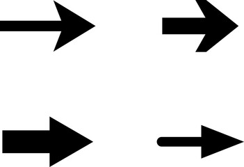 Fototapete - Arrows set. Arrow icon collection. Black arrows isolated on white. Arrow vector icon flat style