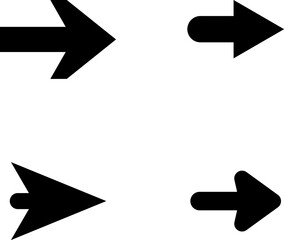 Fototapete - Arrows set. Arrow icon collection. Black arrows isolated on white. Arrow vector icon flat style