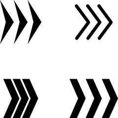 Fototapete - Arrows set. Arrow icon collection. Black arrows isolated on white. Arrow vector icon flat style