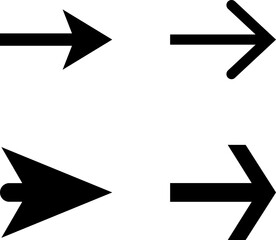 Fototapete - Arrows set. Arrow icon collection. Black arrows isolated on white. Arrow vector icon flat style