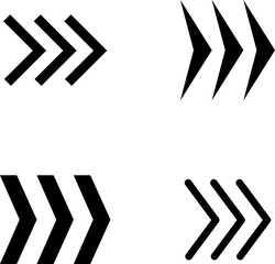 Fototapete - Arrows set. Arrow icon collection. Black arrows isolated on white. Arrow vector icon flat style