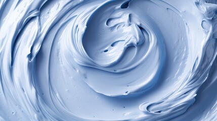 Poster - Creamy blue mixture in a bowl, thick consistency and smooth swirl design. -