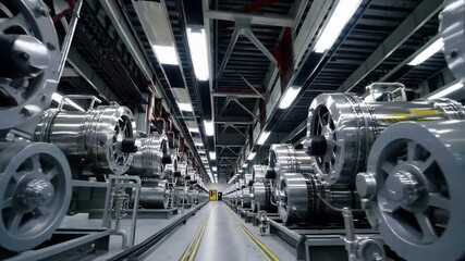 Poster - Powerful Electric Station with Large Machinery and Industrial Design